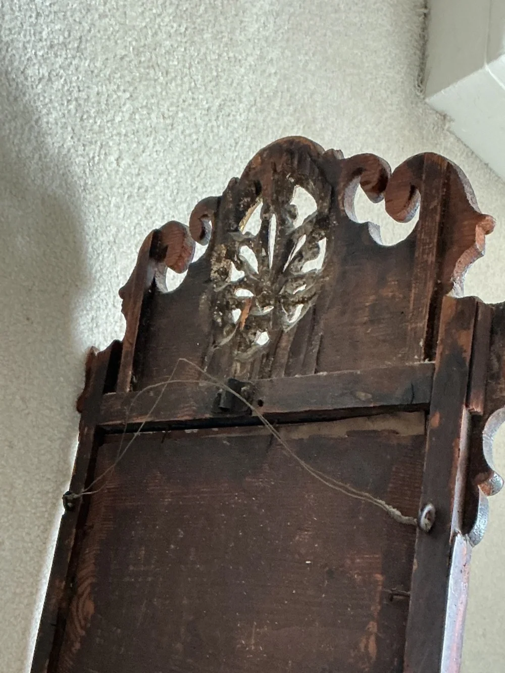 Rare George I Walnut Mirror with Brass Candler Holder